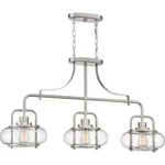 Quoizel TRG338BN Trilogy 38" 3-LIGHT Island Chandelier In Brushed Nickel. Fixed Price $649.99.