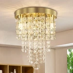 Mini Gold Crystal Chandelier, 3 Light Modern Flush Mount Ceiling Fixtur.... Fixed Price $57.99.