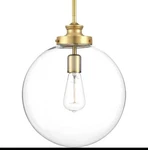 Progress Lighting Golden Natural Brass Clear Glass Kitchen Pendant Fixture. Fixed Price $55.00.