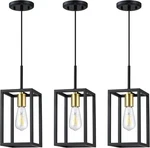 3 Pack 1 Light Hanging Rustic Farmhouse 5.7" Metal Lantern Cage Pendant Ceili.... Fixed Price $80.96.
