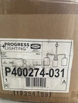 Progress Lighting Merry 3-LIGHT Matte Black Etched Glass Linear Chandelier. Fixed Price $47.96.