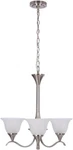 Hampton Bay Santa Rita 3-LIGHT Brushed Nickel Chandelier With Glass Shades. Fixed Price $34.99.