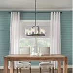 Home Decorators 25" 6-LIGHT Chandelier Newbury Manor Bronze Seeded Glass Nib. Fixed Price $139.99.