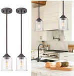 Farmhouse Hanging Pendant Lights 2 Pack, Modern Kitchen Island. Fixed Price $49.98.