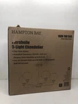Hampton Bay Florabelle 5-LIGHT Chandelier Matte Black Clear Glass Globes New. Fixed Price $64.34.