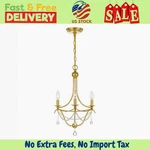 Crystorama Metro Chandelier, Antiqued Gold - No Import Fees. Fixed Price $200.00.
