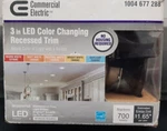 Commercial Electric Bronze 3" Selectable Canless Recessed Integrated Led Kit. Fixed Price $24.99.