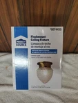 Nib Project Source Flushmount Ceiling Fixture Antique Brass Finish+crystal Glass. Fixed Price $19.99.