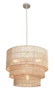 Hampton Bay Sessions 5 Light Brown Tiered Rattan Pendant Ith Adjustable Hangin. Fixed Price $110.00.