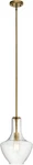 Kichler Everly Bell Pendant Light Clear Glass Natural Brass Kitchen Island. Fixed Price $125.99.