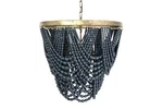 Creative Co-op 2-TIER Draped Wood Bead Chandelier, Blue 25" X. Fixed Price $386.28.