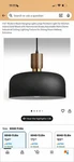 Eustace Y6040-BK Wooden Pendant Light Black Indoor Hardwired Ceiling Fixture. Fixed Price $15.00.