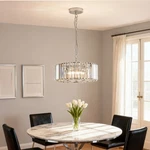 Modern Chrome 17'' Crystal Chandelier Luxury Drum Pendant Light Ceiling Fixture. Fixed Price $113.99.