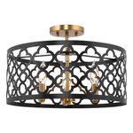Kira Home Sutton 16" 3-LIGHT Modern Semi-flush Mount Ceiling Light, Metal Drum. Fixed Price $48.00.