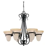 New! Sea Gull Lighting 3211-185 Saranac Lake Forged Iron Finish Black Chandelier. Fixed Price $475.00.