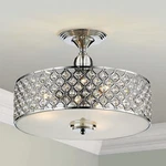 Saint Mossi 3-LIGHT K9 Crystal Flush Mount Chandelier, Chrome Finish. Fixed Price $149.99.