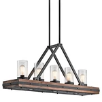 Kichler 43491 Colerne 5 Light 47"W Linear Chandelier - Auburn Stained. Fixed Price $1747.99.
