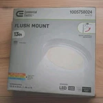 Commerical Electric 13 White Selectable Led Color Changing Flush Mount Fixture. Fixed Price $24.00.