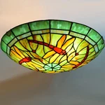 Tiffany Handcrafted Green Glass Flush Mount Ceiling Light Dragonfly Chandeliers. Fixed Price $119.00.