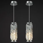 Modern Chrome Mini Crystal Pendant Lights 2-PACK For Home Decor. Fixed Price $199.99.