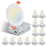 12 Pack 4 Inch 5CCT Led Recessed Ceiling Dimmable Panel Light With Junction Box. Fixed Price $56.49.