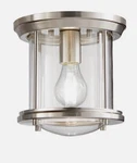 Hampton Bay Light Brushed Nickel Flush Mount 8 In 1 Semi. Fixed Price $22.42.