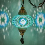 Demmex Plug-in Turkish Moroccan Mosaic Hanging Pendant Turquoise Blue Green. Fixed Price $83.94.