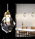 Kokaizeeki Diamond Crystal Pendant Light 2 Pack Mini Ceiling Hanging Gold/brass. Fixed Price $60.00.
