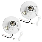 Dewenwils Light Socket With Grounded Outlet, Porcelain Pull Chain White. Fixed Price $24.44.