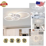 Dimmable Led Ceiling Light Modern 5-RING White Remote 100W Vivid Brilliance. Fixed Price $222.29.