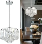 Crystal Chandelier 4-TIER Modern 11" Polished Chrome Finish Pendant. Fixed Price $68.99.