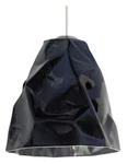 Lbl Zuri LP764BLSC2D7 Pendant Light Satin Nickel Finish And Black Italian Glass. Fixed Price $299.00.