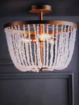 Jonathan Y Georgian 15 In. Stone/metal Led Flush Mount Antique Gold White. Fixed Price $59.95.