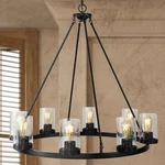 Jonathan Y Pablo Ring 33.5 8-LIGHT Oil Rubbed Bronze Led Chandelier W/ Glass. Fixed Price $161.45.