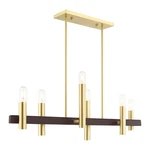 Livex Helsinki Light 8" Satin Brass W/ Bronze Accents Chandelier 46866-12. Fixed Price $399.99.