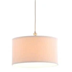 Hampton Bay Carroll 1-LIGHT Brushed Nickel Pendant With Fabric Drum Shade (new). Fixed Price $32.50.