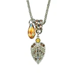 Necklace Pendant By Mariana Woman Leaf Yellow Opal Mineral And Topaz Swarovsk.... Fixed Price $124.00.