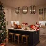 Tozing 4-LIGHT Black Pendant Hanging Fixture Modern Farmhouse Square. Fixed Price $21.99.