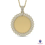 Round Barbed Wire Memory Picture Frame 0.90 Ctw Natural Diamond Pendant 10K. Fixed Price $2296.62.