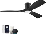 Hoenofly 52 Smart Wood Low Profile Ceiling Fan With Lights Black. Fixed Price $243.94.