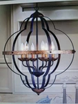 Tzoe Orb 6-LIGHT Chandelier,rustic Vintage Metal Chandelier,black Brushed Gold. Fixed Price $79.99.