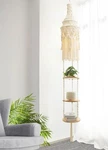 Anroye 3-TIER Cotton Macrame Hanging Light Fixture Shelf, Boho X-large, Beige. Fixed Price $70.76.