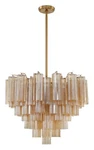 Aged Brass 12 Light Chandelier From The Addis Collection. Fixed Price $2198.00.