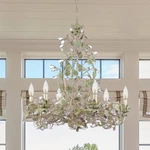 Crystorama Josie 25" Champagne Green Tea Leaf Vine Chandelier. Fixed Price $1198.00.