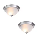 13 In. 2-LIGHT Brushed Nickel Flush Mount (2-PACK). Fixed Price $36.99.