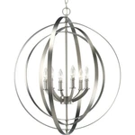 Thomasville Lighting Equinox 6-LIGHT Foyer Burnished Silver P3889-126. Fixed Price $874.99.