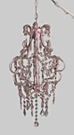 Pink Crystal & Beaded One-light Chandelier-maple Leaf Prisms Swags-nib-plug-in. Fixed Price $49.99.