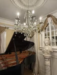 Crystal Chandelier Ceiling Light 25X27 Mint Schonbek Style Champagne. Fixed Price $1275.00.