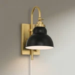 Possini Euro Lilith 13 1/2" High Antique Brass Plug-in Wall Light. Fixed Price $149.99.