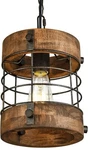 Retro Industrial Metal Wood Chandelier 1-LIGHT Round Cage Pendant F.... Fixed Price $65.45.